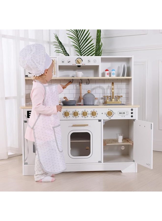 TOOKY TOY TOOK TOY Kids Play Kitchen Set, Kitchen Set for Toddlers with Plenty of Play Features, Sink, Oven, Stove, Dishwasher, Coffee Maker, Ice Maker and Microwave, Play Kitchen Sets for Kids Ages 4-8 - Image 4
